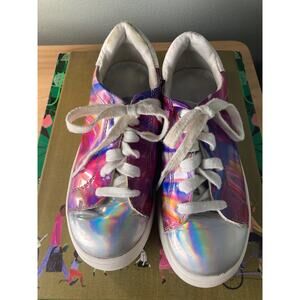 Sam Edleman Rainbow Sparkle Platform Sneakers Sz 2 Preowned Excellent!